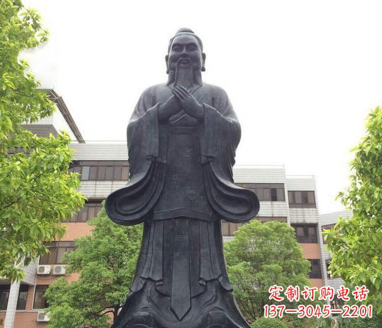福建铜雕学校孔子圣人雕塑摆件
