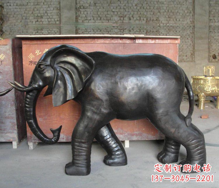 福建铜雕园林动物大象雕塑