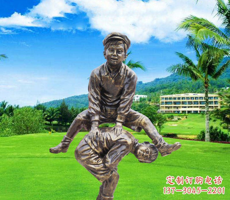 福建铜雕园林玩游戏儿童雕塑