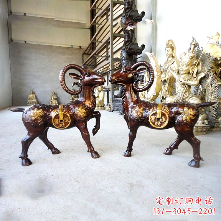 福建铜雕招财山羊