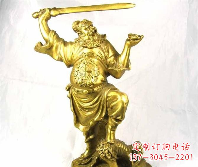 福建铜雕赵公明古代人物雕塑