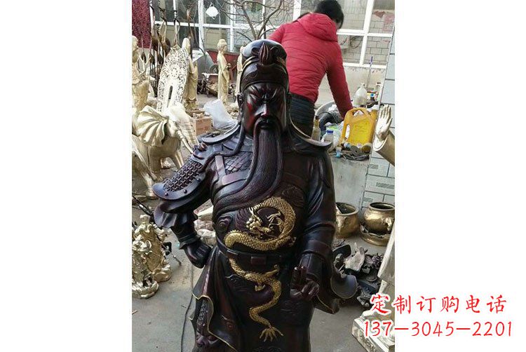 福建铜雕镇宅关公寺庙神像雕塑摆件 (4)