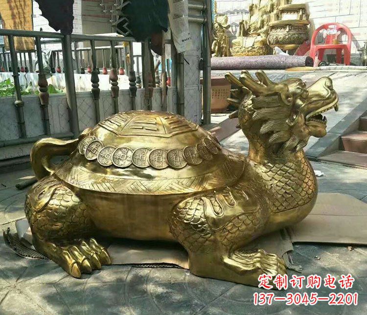福建铜雕镇宅神兽龙龟雕塑