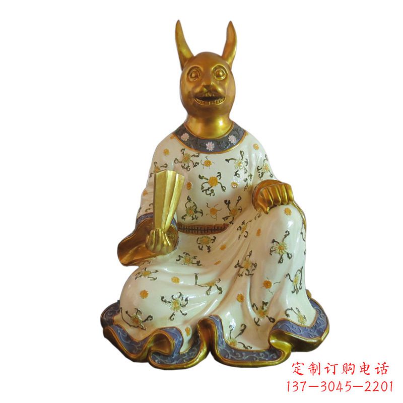 福建兔-玻璃钢彩绘生肖雕塑