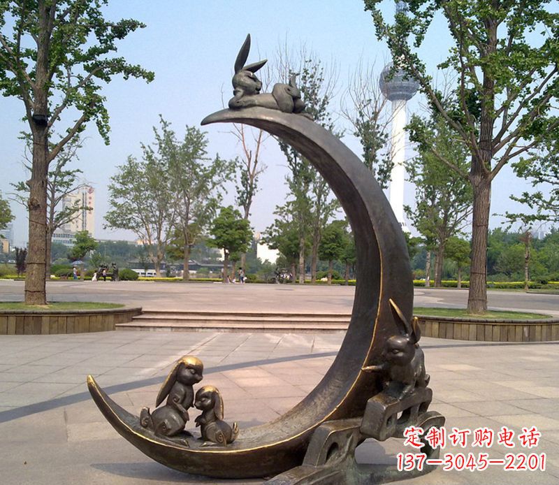 福建兔子铜雕