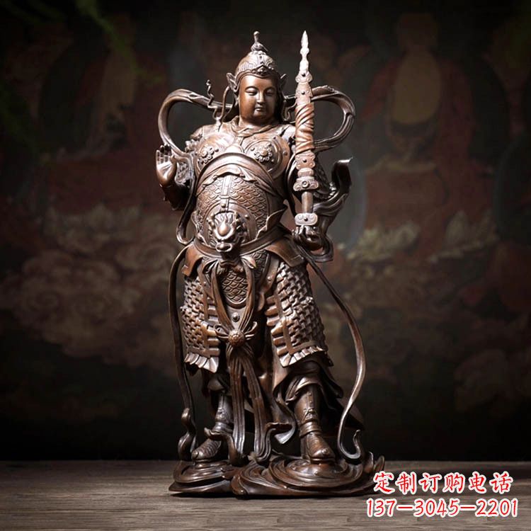 福建托塔李靖天王铜雕