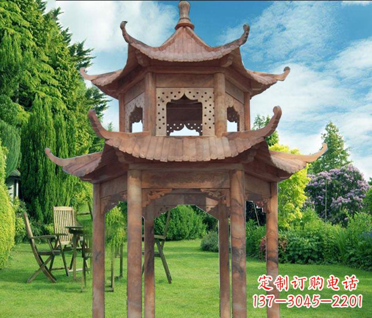 福建晚霞红公园建筑凉亭