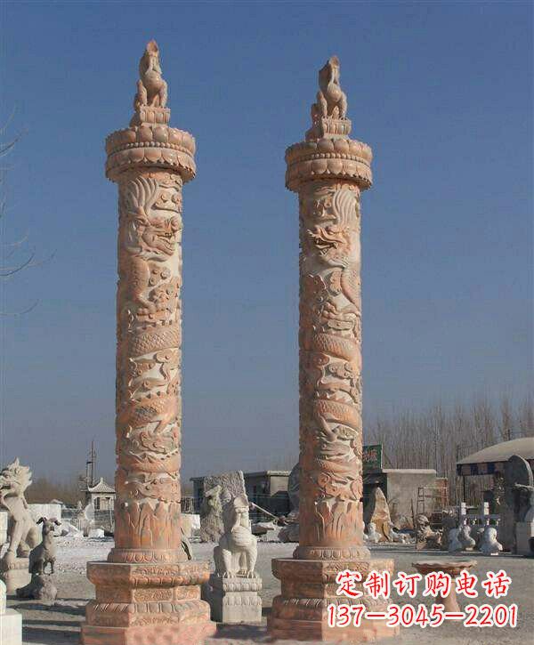 福建晚霞红华表雕塑
