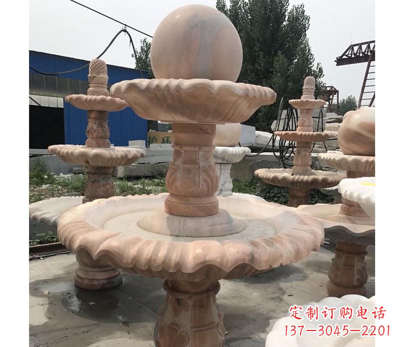 福建晚霞红景观风水球雕塑