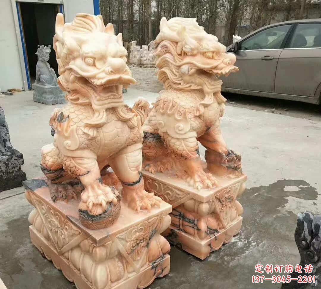 福建晚霞红酒店麒麟门墩