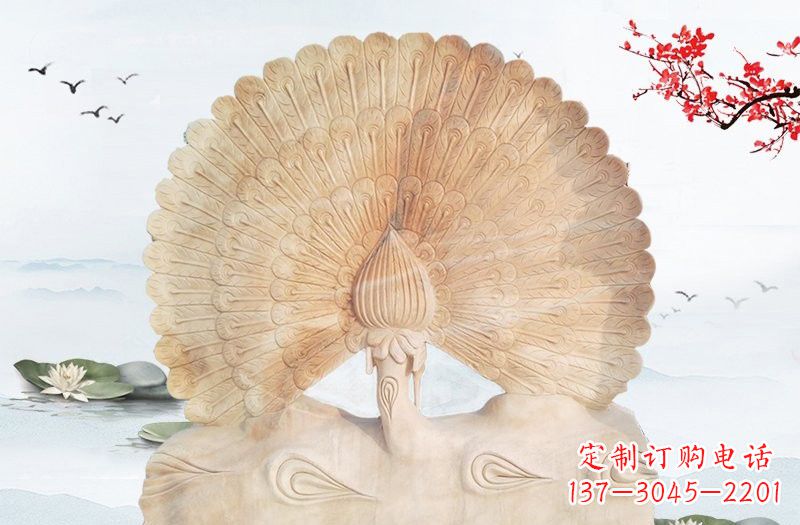 福建晚霞红孔雀雕塑