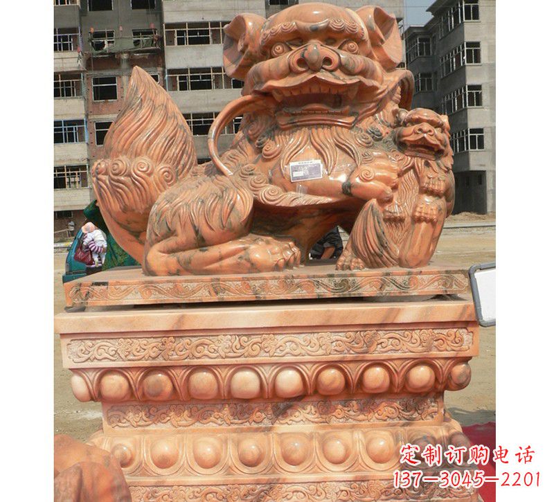 福建晚霞红南方石狮子