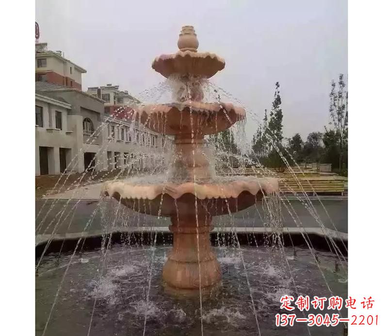 福建晚霞红喷泉雕塑