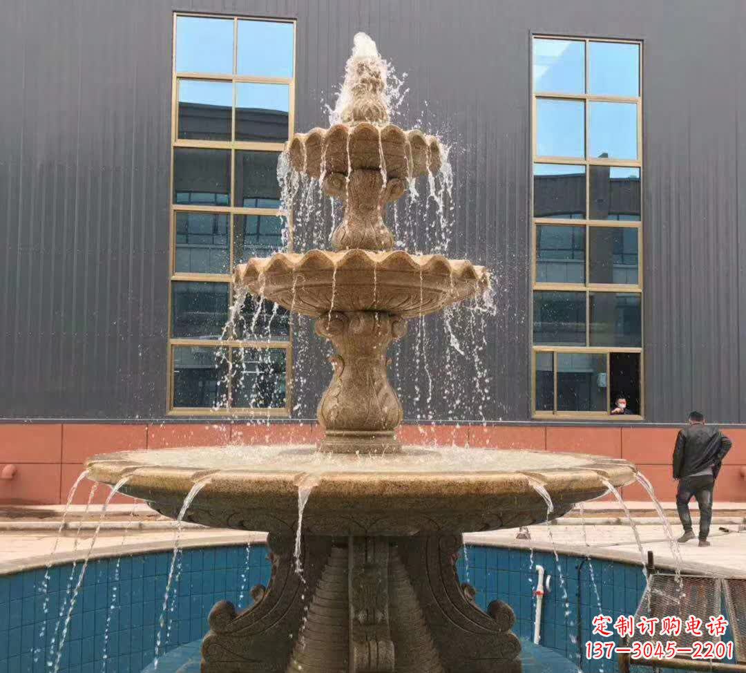 福建晚霞红三层音乐喷泉