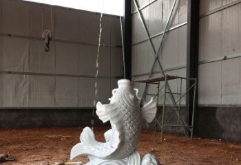 福建汉白玉石鲤鱼雕塑，让你的梦想成真！