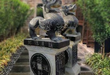 福建貔貅石雕小区看门雕塑