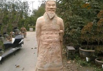 福建中领雕塑：以秦始皇晚霞红石雕像闻名