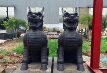 福建青铜精美麒麟雕塑，注入艺术气息