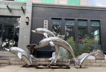 福建高端定制不锈钢海豚雕塑