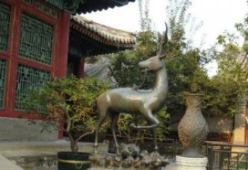 福建神鹿寺庙铜雕动物定制