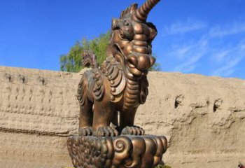 福建神兽獬豸古铜雕塑摆件