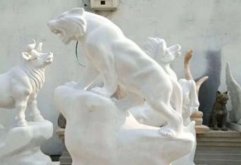 福建中领雕塑：汉白玉老虎雕塑