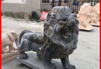 福建中领雕塑：精美狮子公园石雕