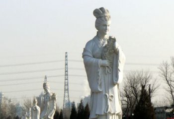 福建十二花神汉白玉古风美女石雕像