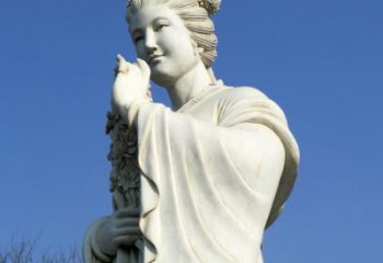 福建十二花神之三月桃花息夫人汉白玉精美美女雕像