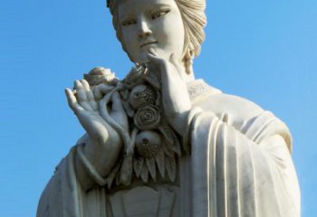 福建石榴之美——十二花神之五月石榴李氏汉白玉古代美女雕像