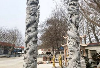 福建中领雕塑传统工艺制作精美石雕盘龙柱