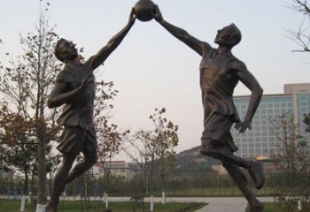 福建铜雕打篮球人物