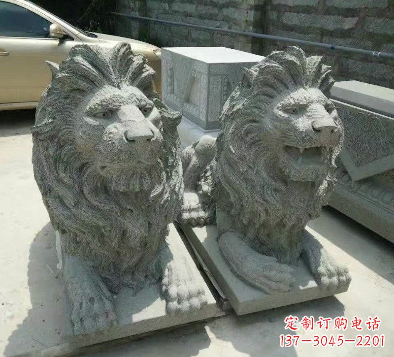 福建卧式狮子石雕