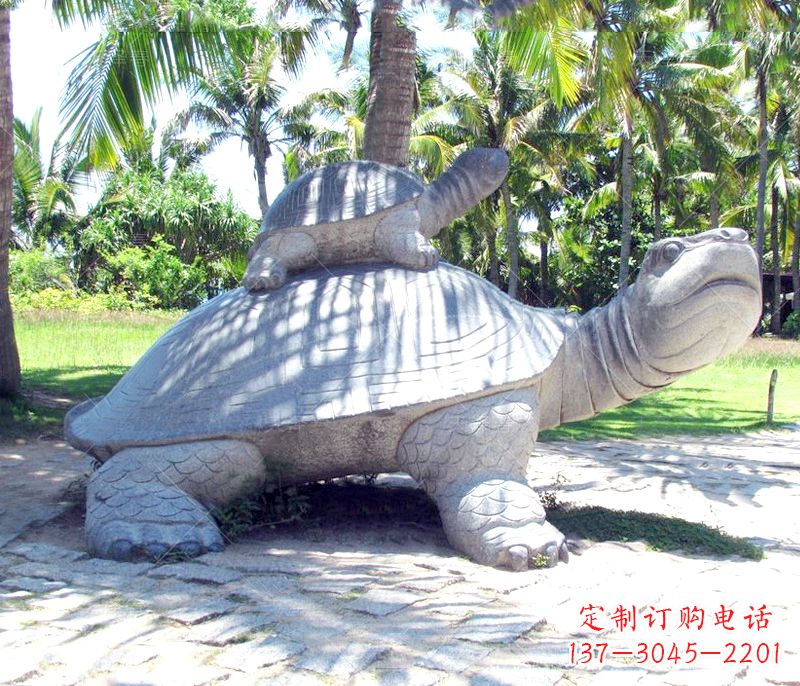 福建乌龟母子石雕