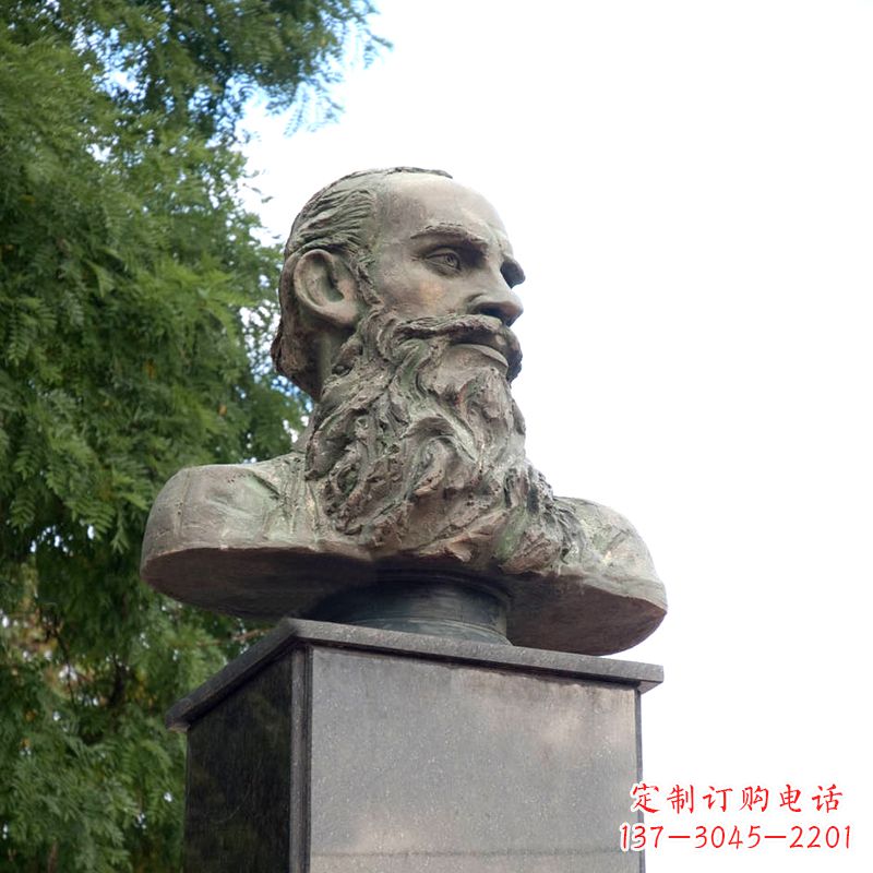 福建西方名人俄国现实主义作家托尔斯泰胸像雕塑摆件
