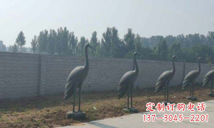 福建仙鹤抽象铜雕 (2)