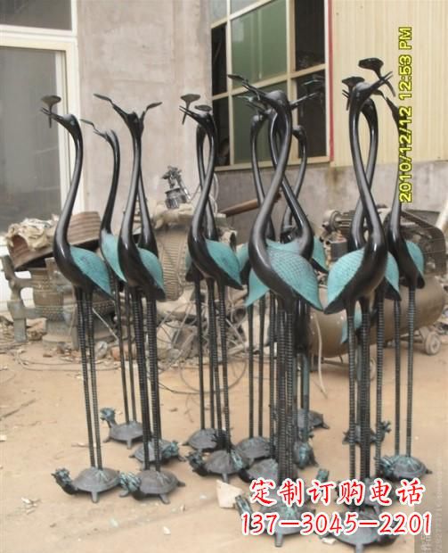 福建仙鹤动物铜雕