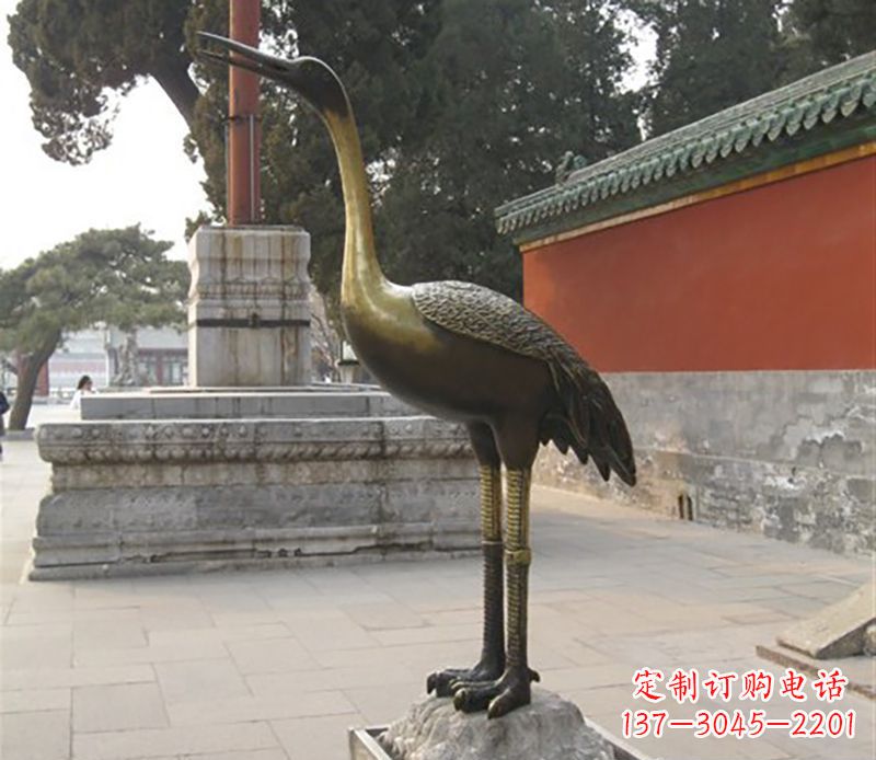 福建仙鹤动物铜雕 (2)