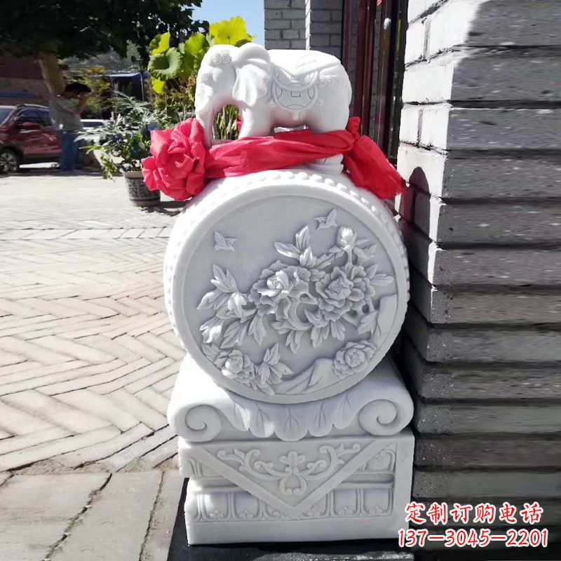 福建仙鹤石雕门墩