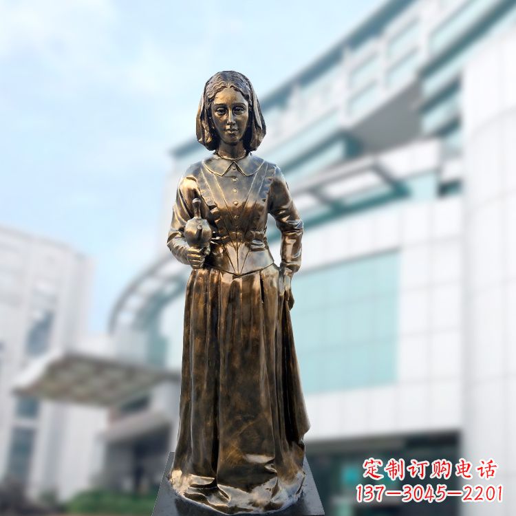 福建现代护理教育奠基人南丁格尔玻璃钢仿铜雕像