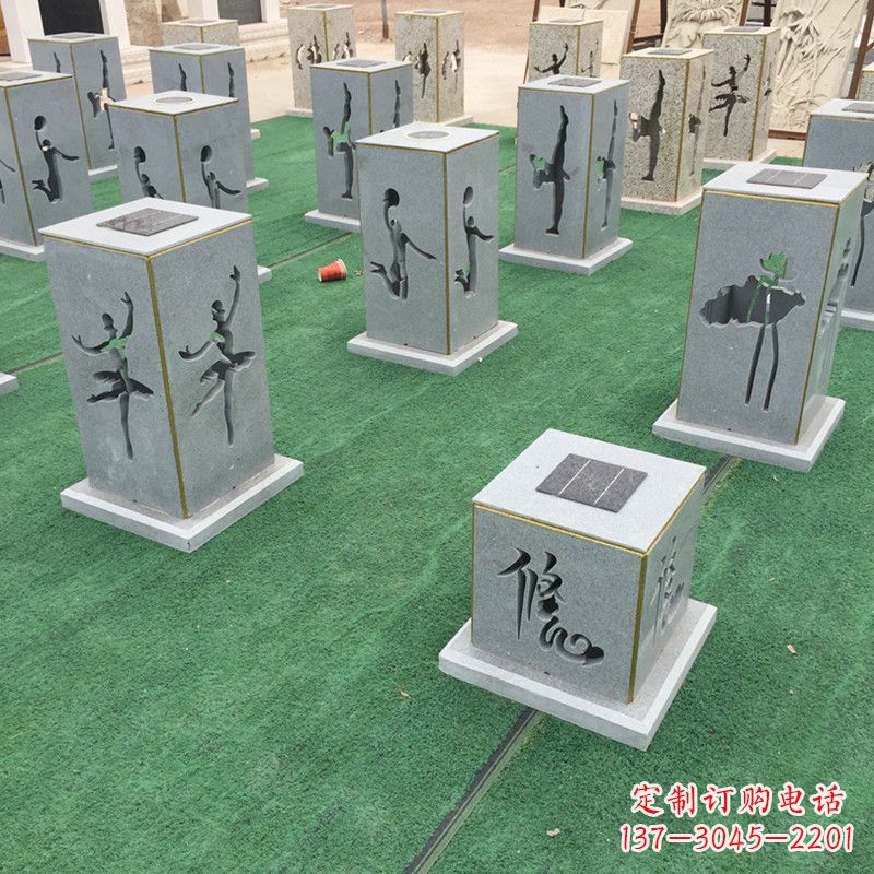 福建现代镂花石灯