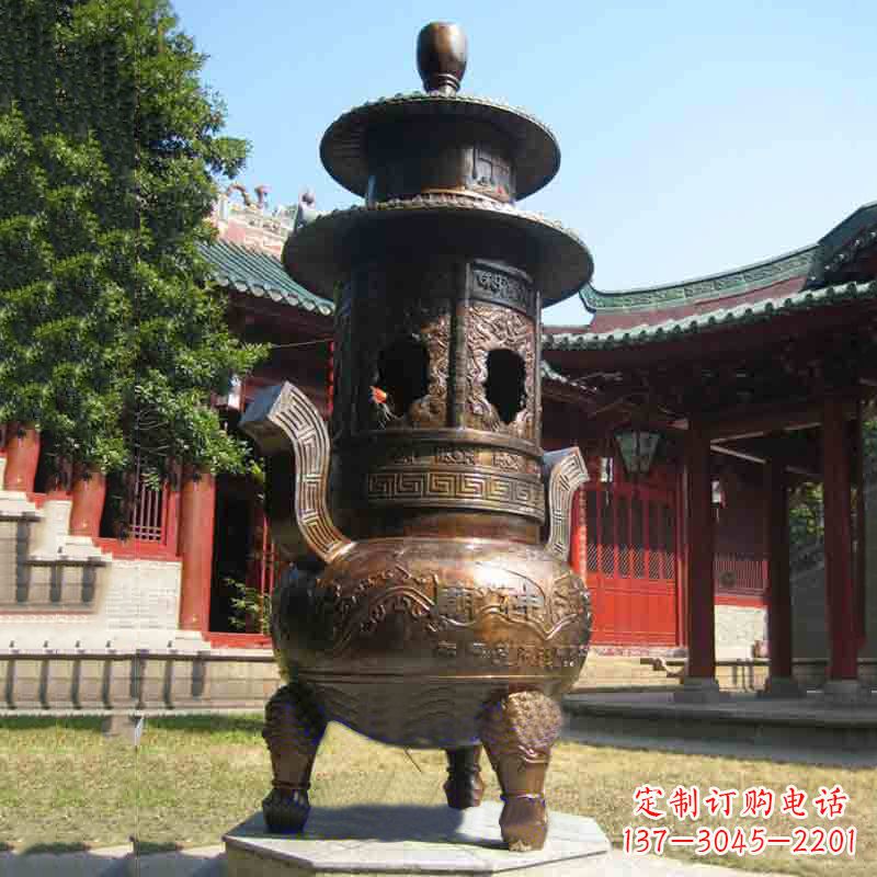 福建现代铜制香炉铜雕香炉