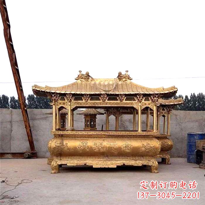福建香炉铜雕花