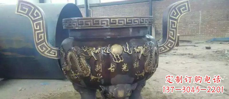 福建祥光古刹寺庙香炉铜雕