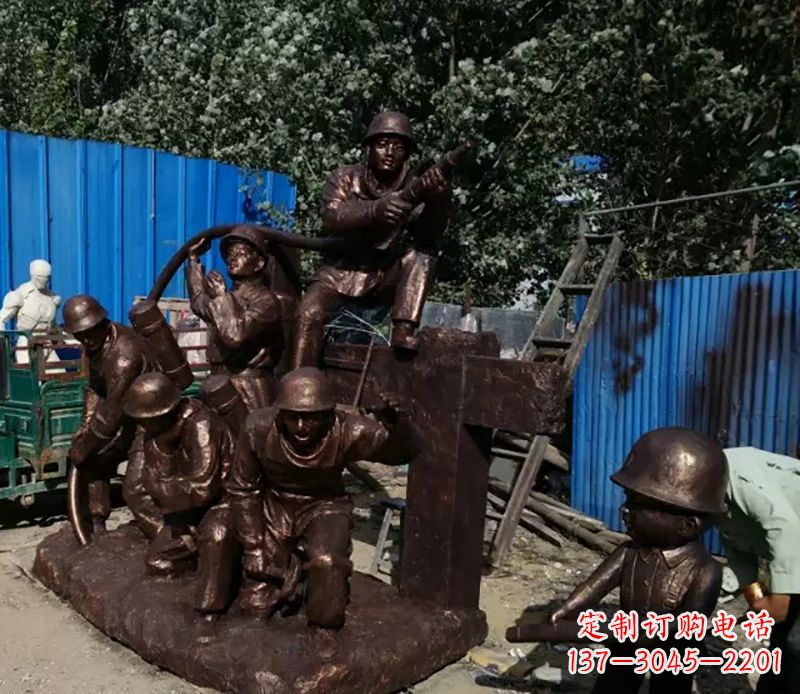福建消防员灭火景观雕塑