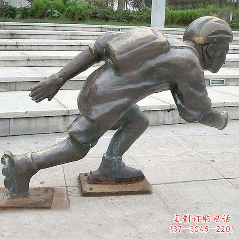 福建小孩滑旱冰广场人物运动雕塑