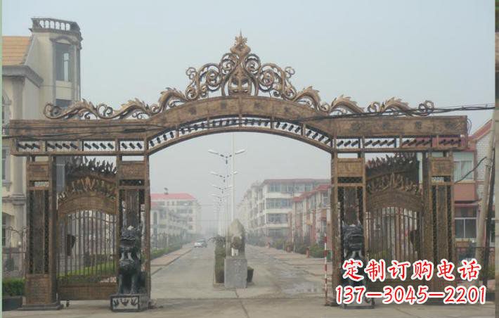 福建小区不锈钢门口牌坊雕塑