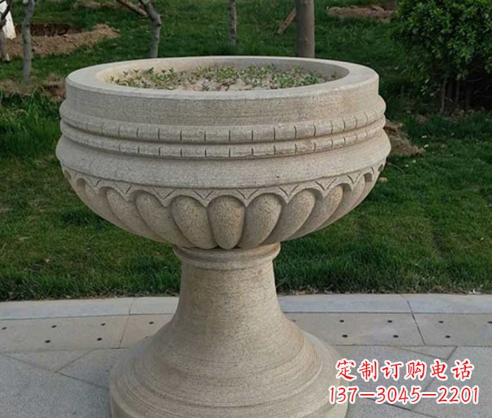 福建小区大理石花盆摆件石雕