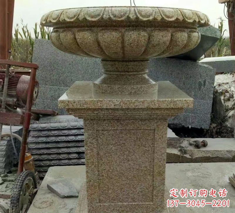 福建小区花岗岩花盆雕塑