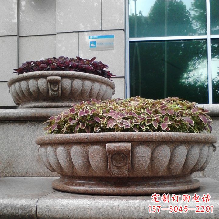 福建小区花岗岩石雕花盆